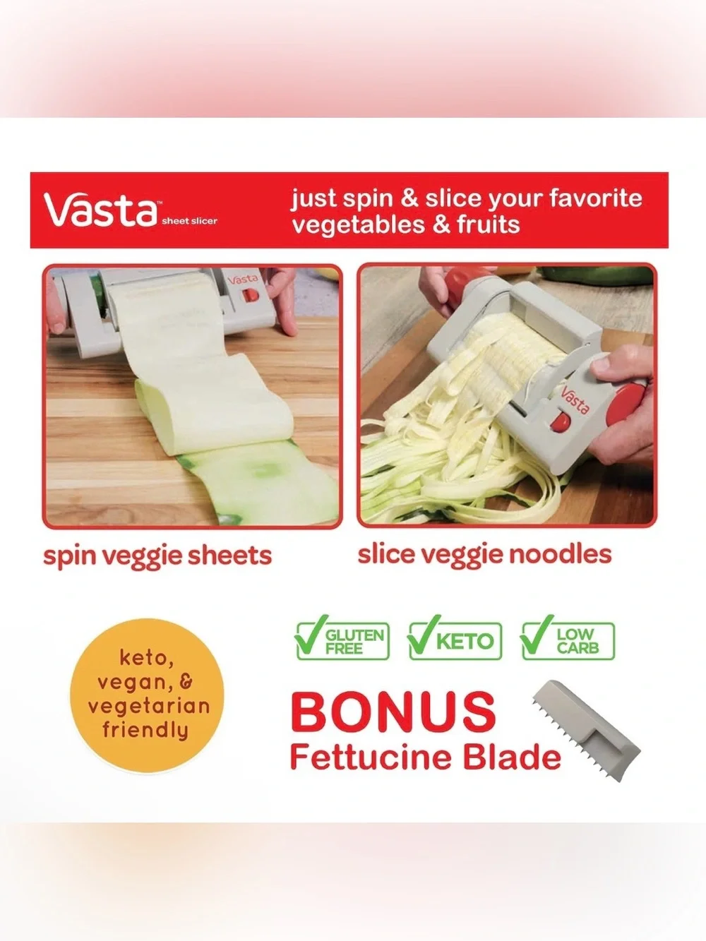 NIB Vasta Veggie & Fruit Sheet Slicer